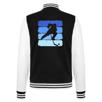 hockey retro hockey hockey player - College Sweat Jacket - black/white - Back - Marisol (170cm)