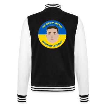 Selenskyj Ukraine - College-Sweatjacke - Schwarz/Weiß - Hinten - Marisol (170cm)