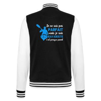 Je suis kayakiste humour kayak cadeau - Veste Teddy - noir/blanc - Dos - Marisol (170cm)