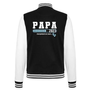Papa en 2023 annonce naissance cadeau futur père - Veste Teddy - noir/blanc - Dos - Marisol (170cm)