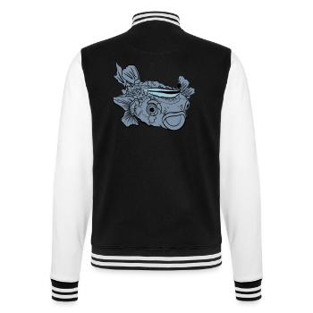 Hedgehog Fish Puffer Fish Cleaner Wrasse - College Sweat Jacket - black/white - Back - Marisol (170cm)