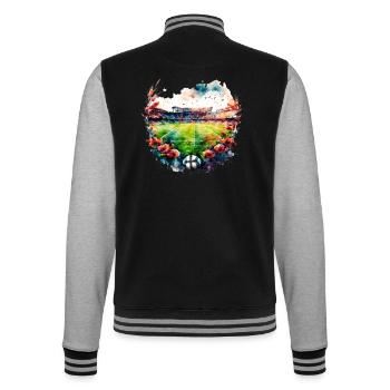 Stade de football vide avec des fleurs Fussball Stadion - Veste Teddy - noir/gris chiné - Dos - Marisol (170cm)