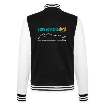 Enthusiastic about the dachshund, easily distracted by the dachshund. - College Sweat Jacket - black/white - Back - Marisol (170cm)