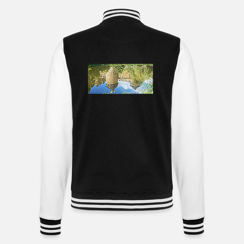 Das Schloss und sein Spiegelbild - College-Sweatjacke - Schwarz/Weiß