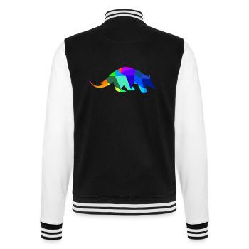Ameisenbär Bär Regenbogen Tiere Polygon - College-Sweatjacke - Schwarz/Weiß - Hinten - Marisol (170cm)