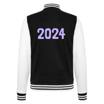 ALLES GUTE ZUM NEUEN JAHR. SILVESTER. NEUJAHR. 2024 - College-Sweatjacke - Schwarz/Weiß - Hinten - Marisol (170cm)