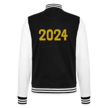 ALLES GUTE ZUM NEUEN JAHR. WEIHNACHTEN. JAHR. JAHRESTAG. RUHESTAND. - College-Sweatjacke - Schwarz/Weiß - Hinten - Marisol (170cm)