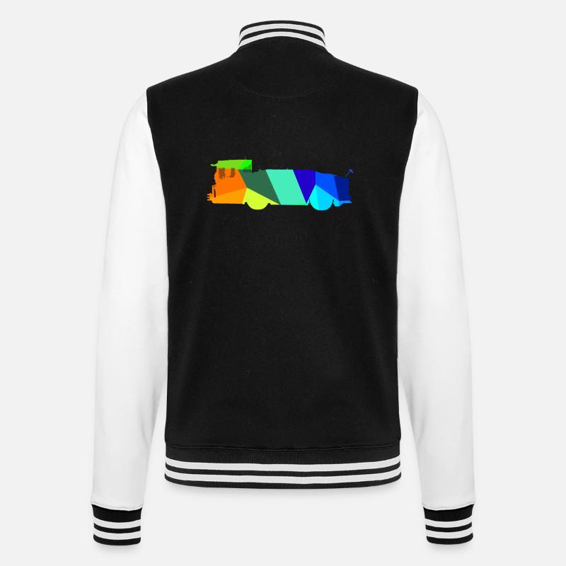 Flugzeugschlepper Regenbogen Polygon Rollfeld - College-Sweatjacke - Schwarz/Weiß