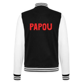 PAPOU. PAPA. FÊTE DES PÈRES. BONNE FÊTE PAPA - Veste Teddy - noir/blanc - Dos - Marisol (170cm)