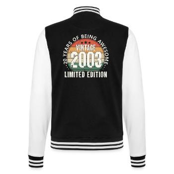 20th birthday 20 years 2003 born - College Sweat Jacket - black/white - Back - Marisol (170cm)