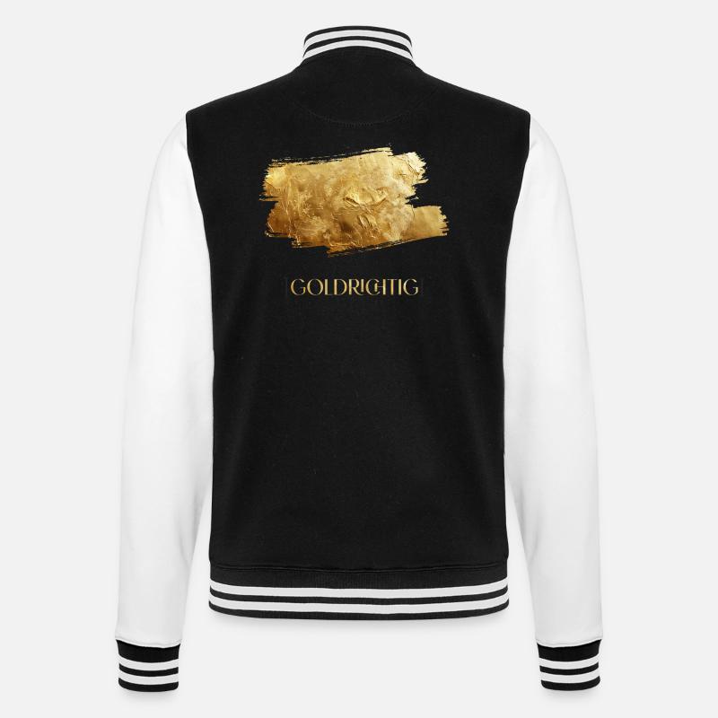 Goldrichtig - College-Sweatjacke - Schwarz/Weiß
