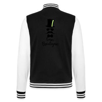 JGA Team Bräutigam Junggesellenabschied - College-Sweatjacke - Schwarz/Weiß - Hinten - Marisol (170cm)