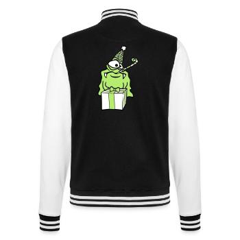 anniversaire seul solitaire triste célébrant des cadeaux - Veste Teddy - noir/blanc - Dos - Marisol (170cm)