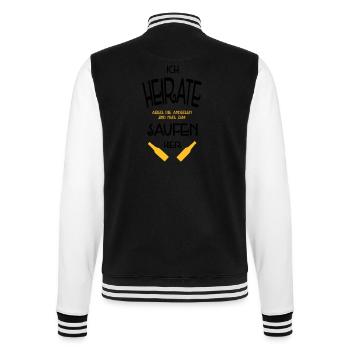 Junggesellen Abschied - College-Sweatjacke - Schwarz/Weiß - Hinten - Marisol (170cm)