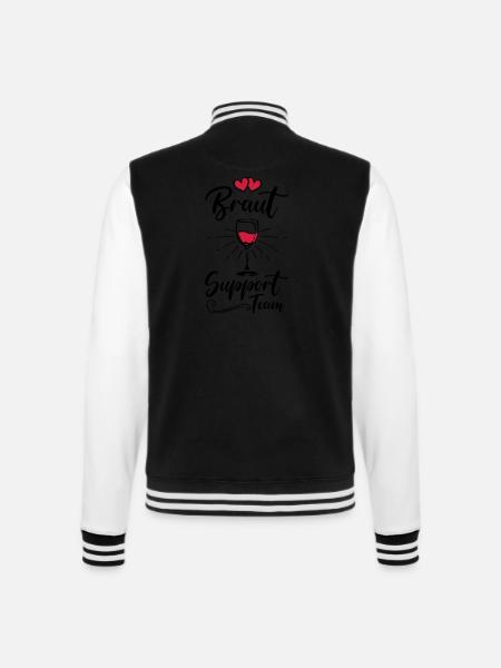 braut support team wein - College-Sweatjacke - Schwarz/Weiß
