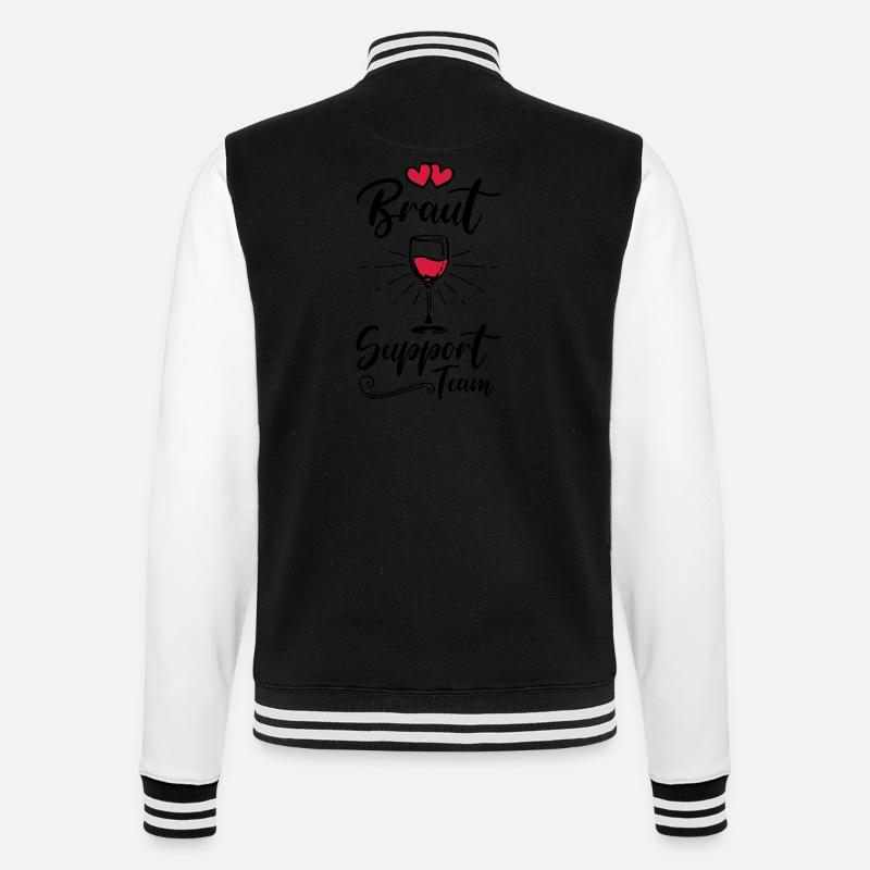 braut support team wein - College-Sweatjacke - Schwarz/Weiß