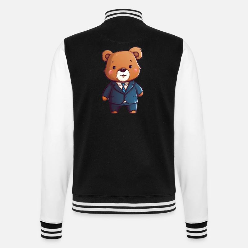 Executive Bear - College Sweat Jacket - black/white