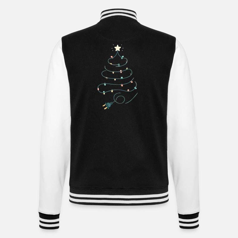 Christmas Tree String Lights Design - College Sweat Jacket - black/white