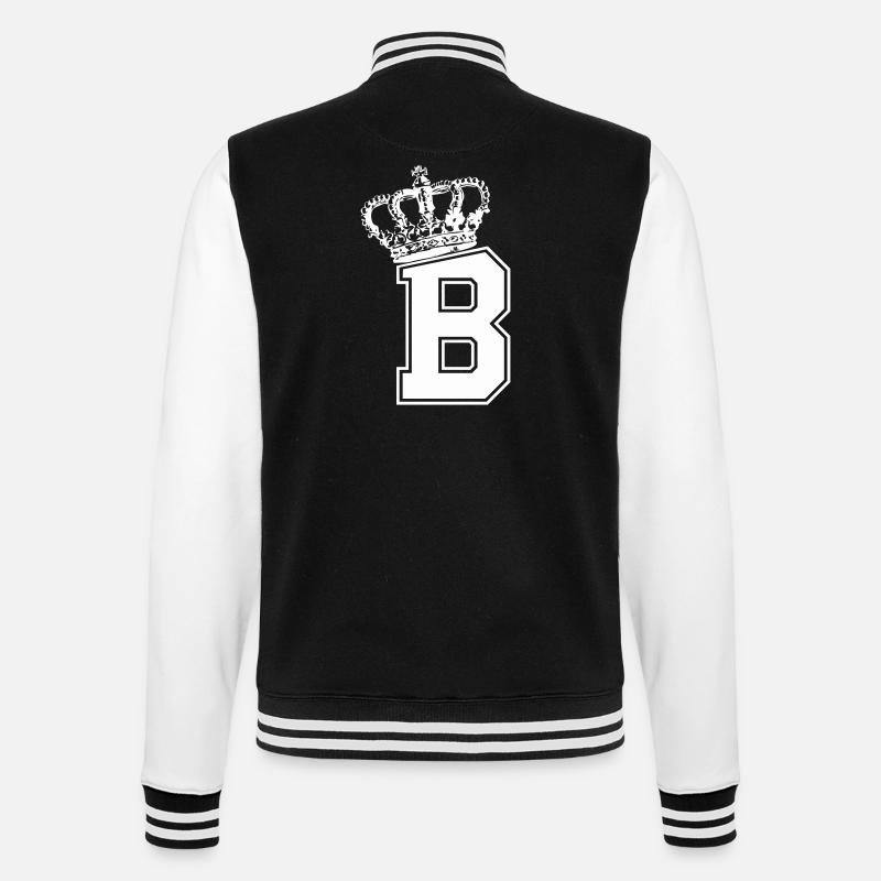 Lettre B King - Veste Teddy - noir/blanc