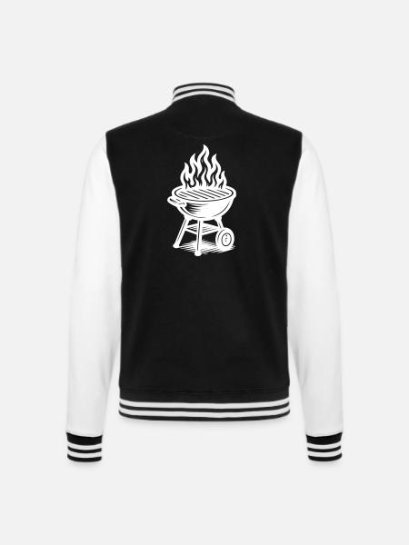 Grill Fire Grilling - College Sweat Jacket - black/white