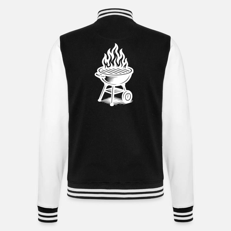 Grill Feuer Grillen - College-Sweatjacke - Schwarz/Weiß