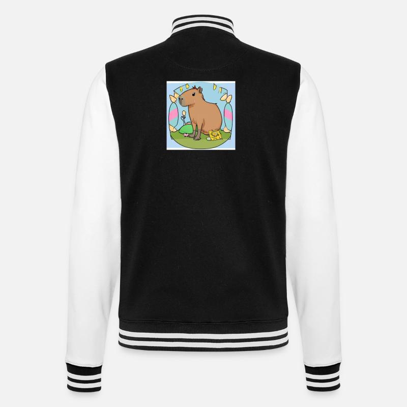Easter capybara - College Sweat Jacket - black/white