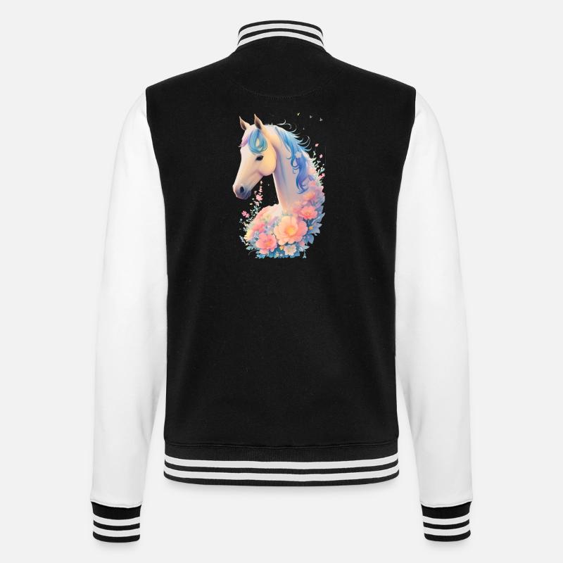 Cheval fleur - Veste Teddy - noir/blanc
