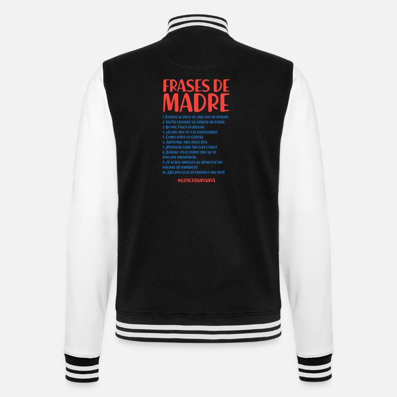 Zitate der Mutter - College-Sweatjacke - Schwarz/Weiß