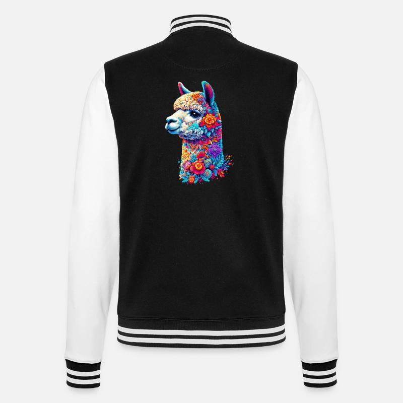 Alpaca - College Sweat Jacket - black/white
