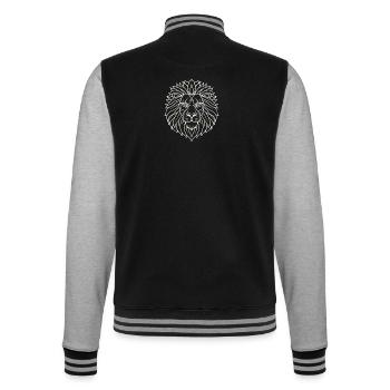 Psychedelic Lion Mandala - College Sweat Jacket - black/heather grey - Back - Marisol (170cm)