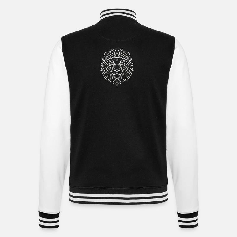 Psychedelic Lion Mandala - College Sweat Jacket - black/white