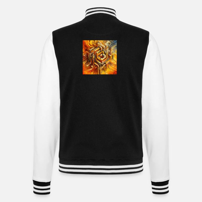 Quadrate 4 - College-Sweatjacke - Schwarz/Weiß