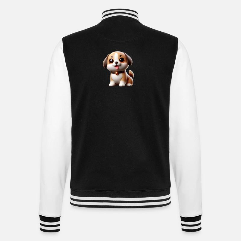 Niedlicher Hund - College-Sweatjacke - Schwarz/Weiß
