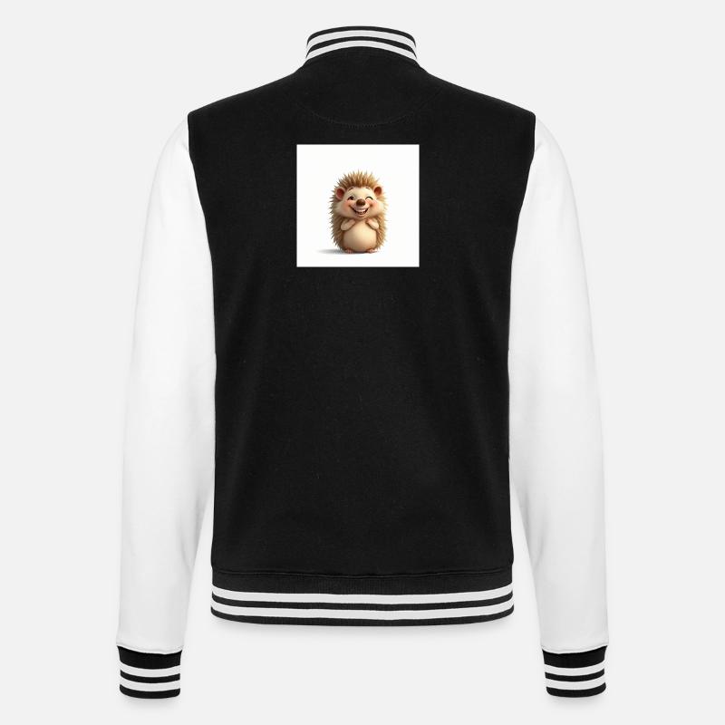 Cuddly hedgehog too cute - College Sweat Jacket - black/white