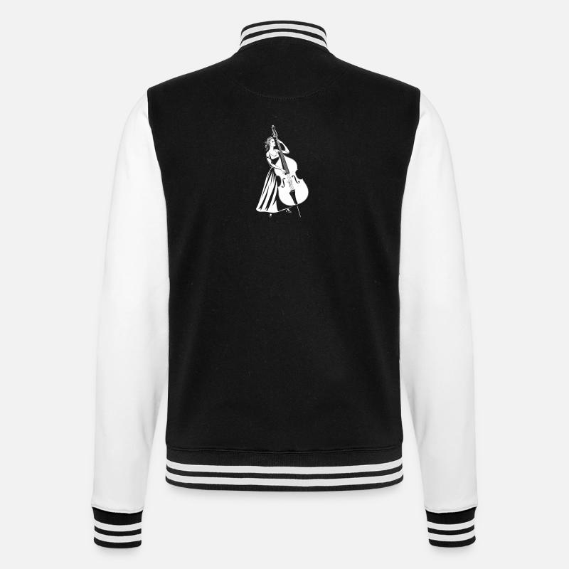 Contrebassiste élégant Contrebasse - Veste Teddy - noir/blanc