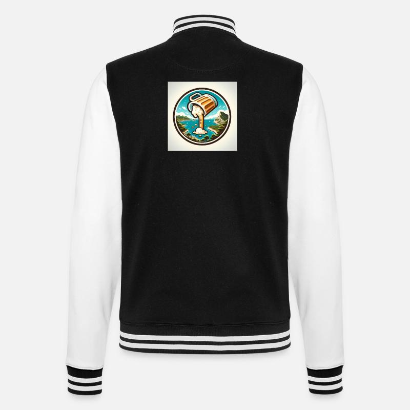 Mallorca & Bier! - College-Sweatjacke - Schwarz/Weiß
