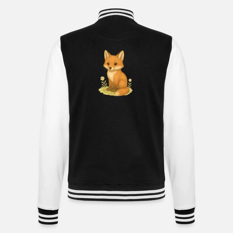 Forêt nordique - Renard - Veste Teddy - noir/blanc