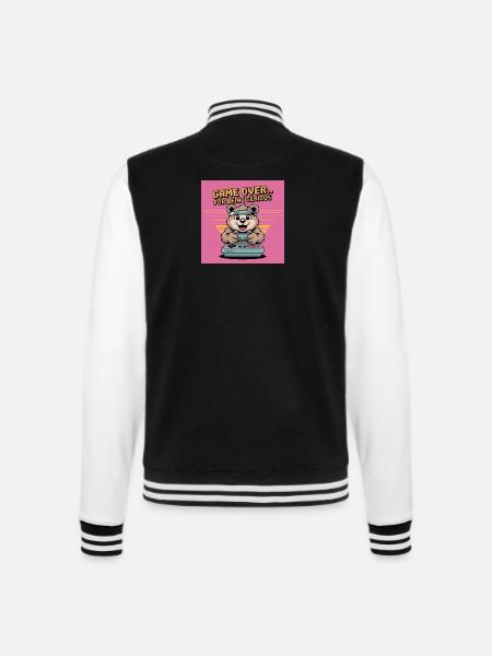 Teddy Bear Gierczak Funny Retro Theme - College Sweat Jacket - black/white