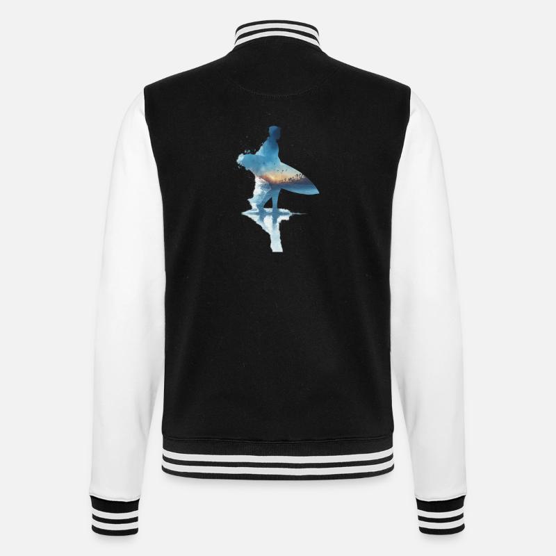 Surfer's Dream at Sunset - College Sweat Jacket - black/white