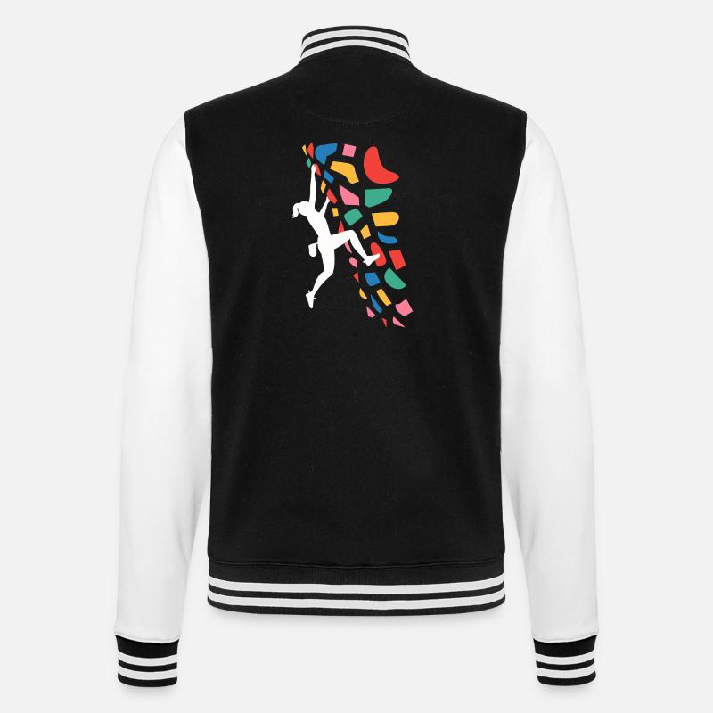 Boulder-Kletterer Bunte Griffe - College-Sweatjacke - Schwarz/Weiß