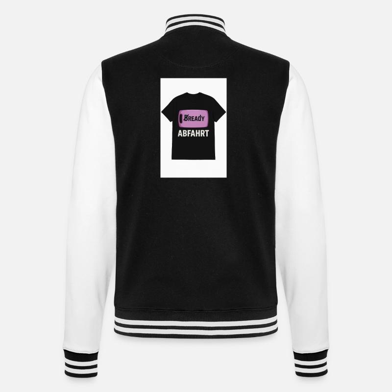 Bready Abfahrt T-Shirt mit Backwaren-Motiv - College-Sweatjacke - Schwarz/Weiß