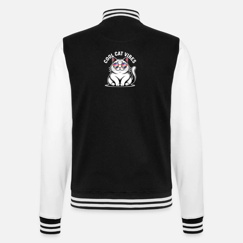 Buddy Cat mit Wave Schwimmbrille - College-Sweatjacke - Schwarz/Weiß