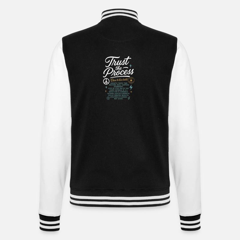 Trust_the_Process - College Sweat Jacket - black/white