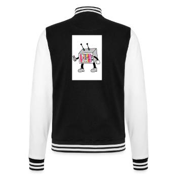 Bunter TV-Roboter - College-Sweatjacke - Schwarz/Weiß - Hinten - Marisol (170cm)