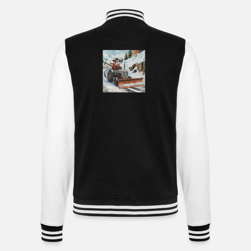 Schneepflug - College-Sweatjacke - Schwarz/Weiß
