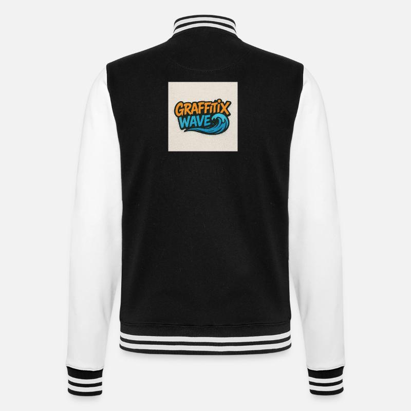 Graffitix Welle Graffiti Logo - College-Sweatjacke - Schwarz/Weiß