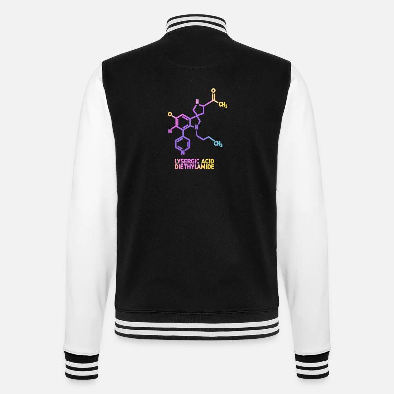 Psychedelische Molekülkunst LSD  - College-Sweatjacke - Schwarz/Weiß