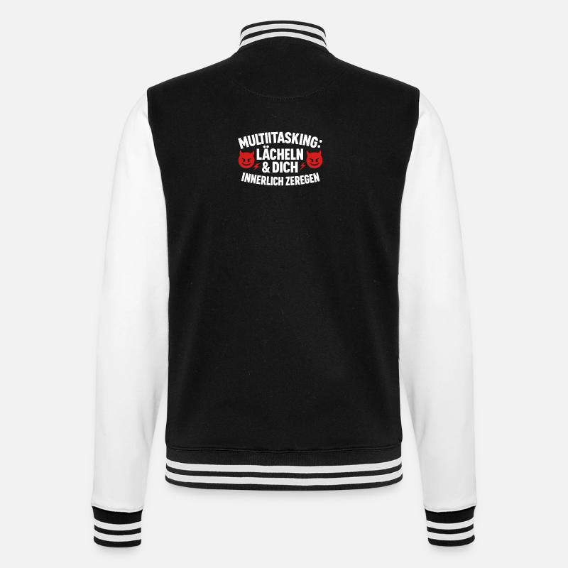 Multitasking Internally disassembling smiles - College Sweat Jacket - black/white