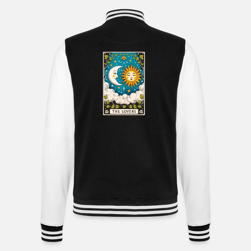 Lovers Tarot Sun Moon - College Sweat Jacket - black/white
