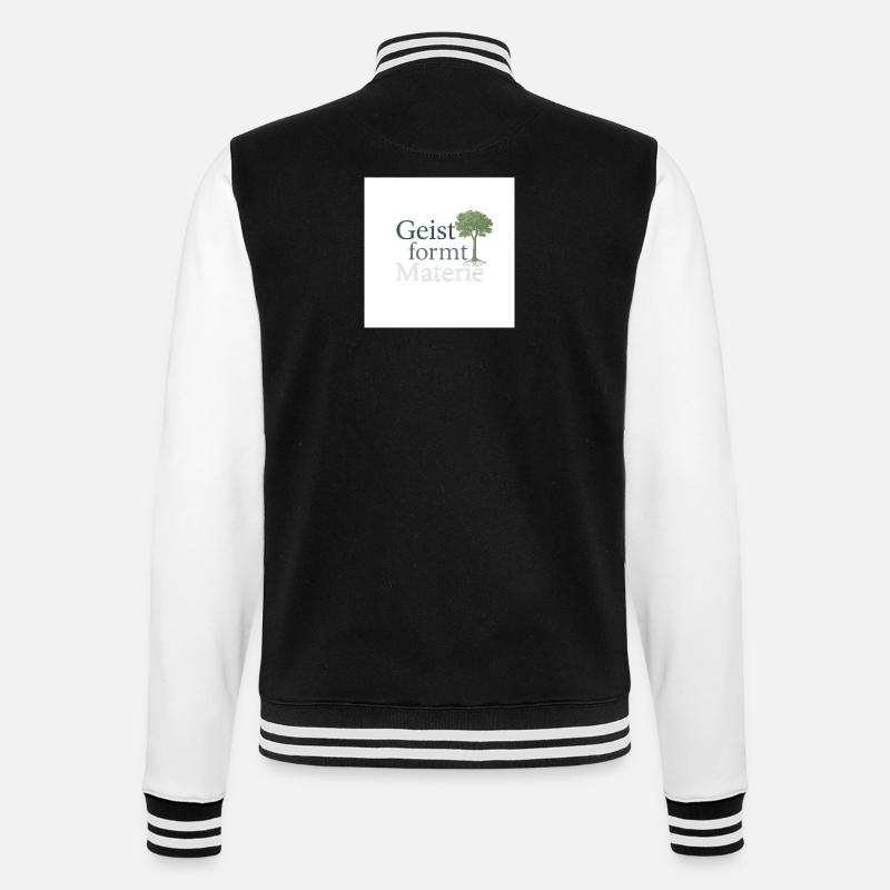 Geist formt Materie Baum - College-Sweatjacke - Schwarz/Weiß